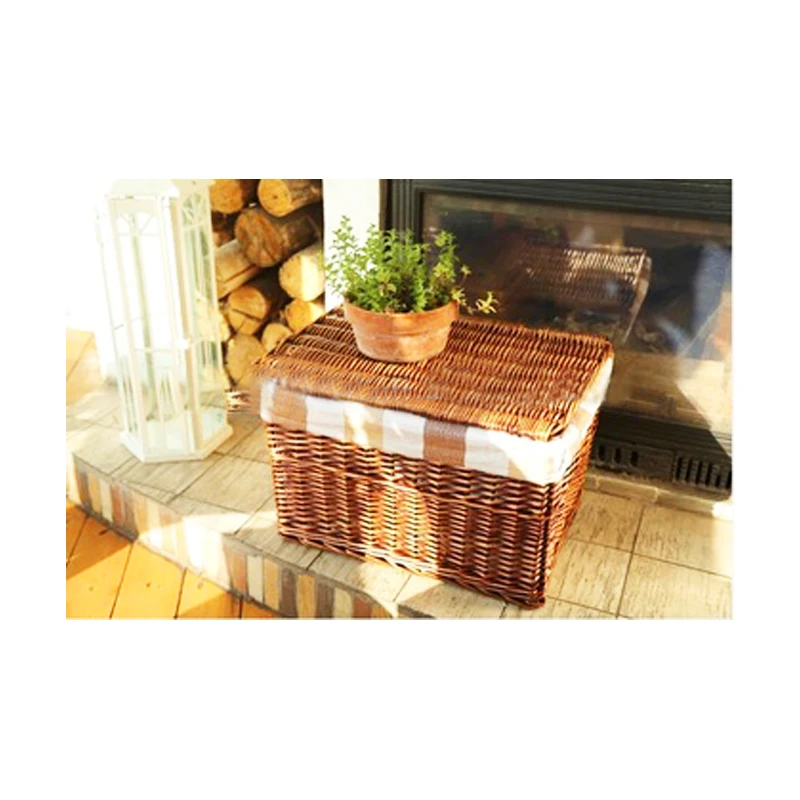 Оптовая продажа, выдвижной Плетеный декоративный багажник, плетеная корзина для хранения грязной одежды с крышкой