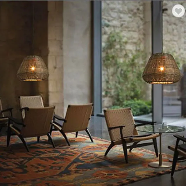 Hot selling black rattan handicraft pendant lampshade