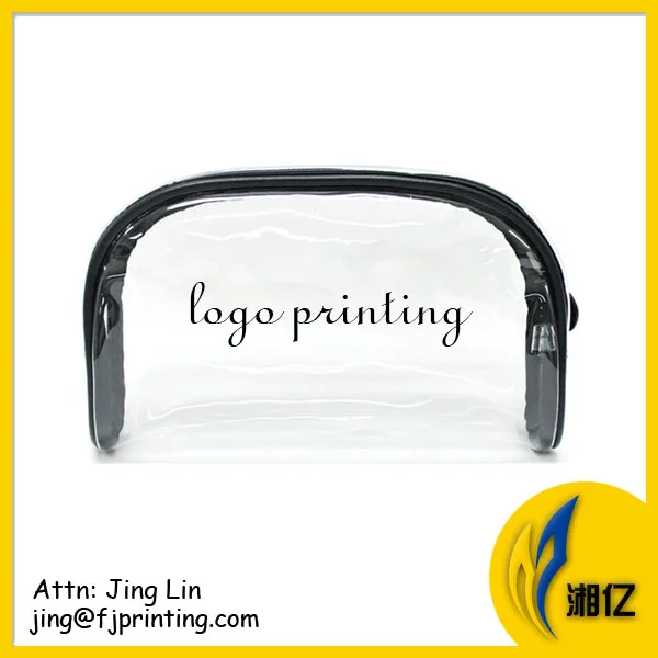 Customized packaging clear plastic zipper lock soft vinyl PVC cosmetic bag