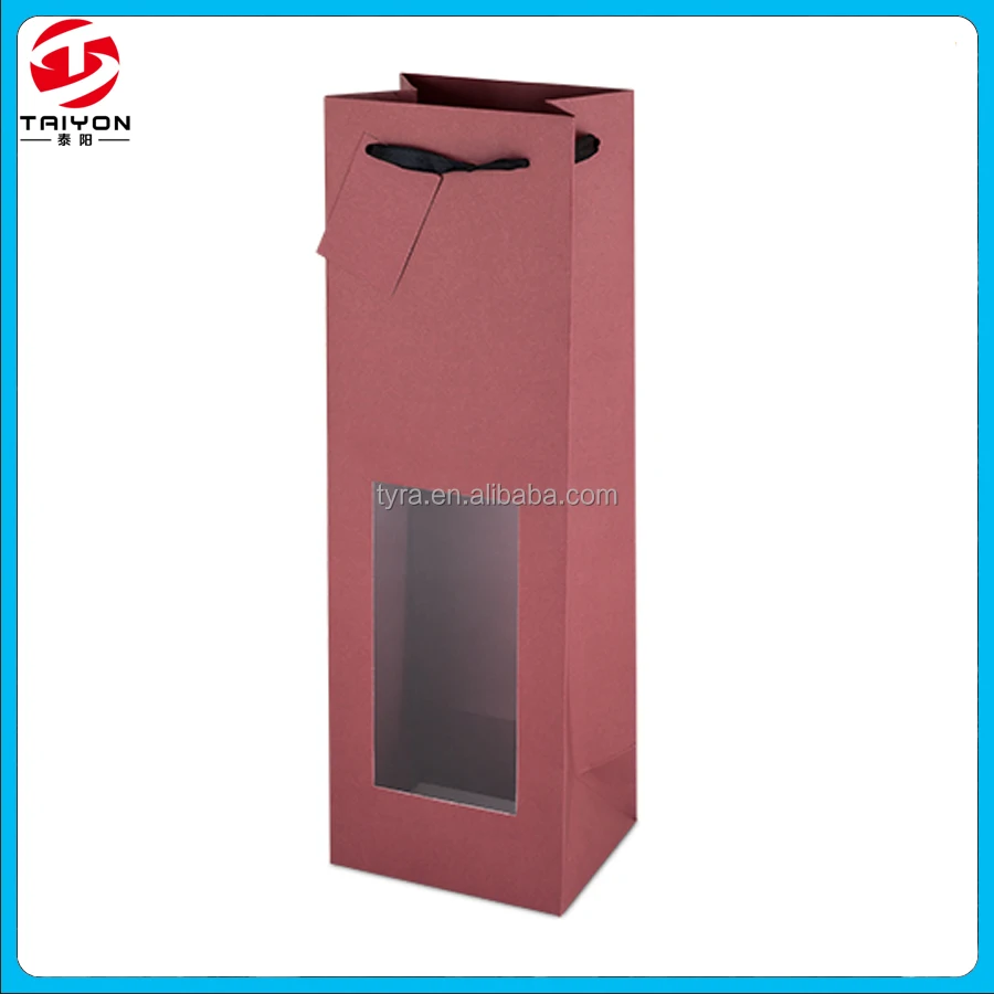 custom logo printed Fashion Eco-friendly Black Gift Shopping Kraft Paper Bags With window