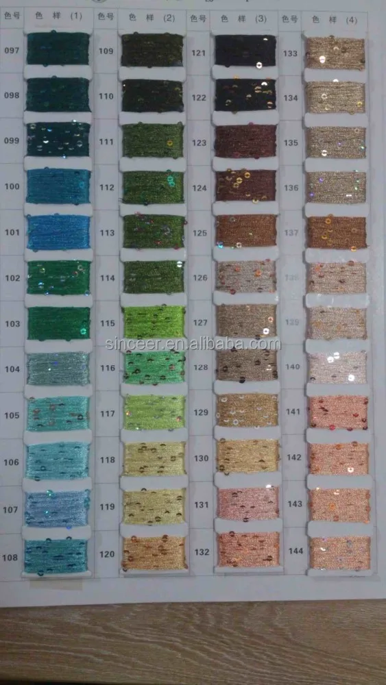 
150D 3MM sequin/metal yarn for knitting 