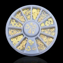 Gold Color DIY 3d nail art bijoux ongles strass ongles decoracion de unas nail glitter decorazioni