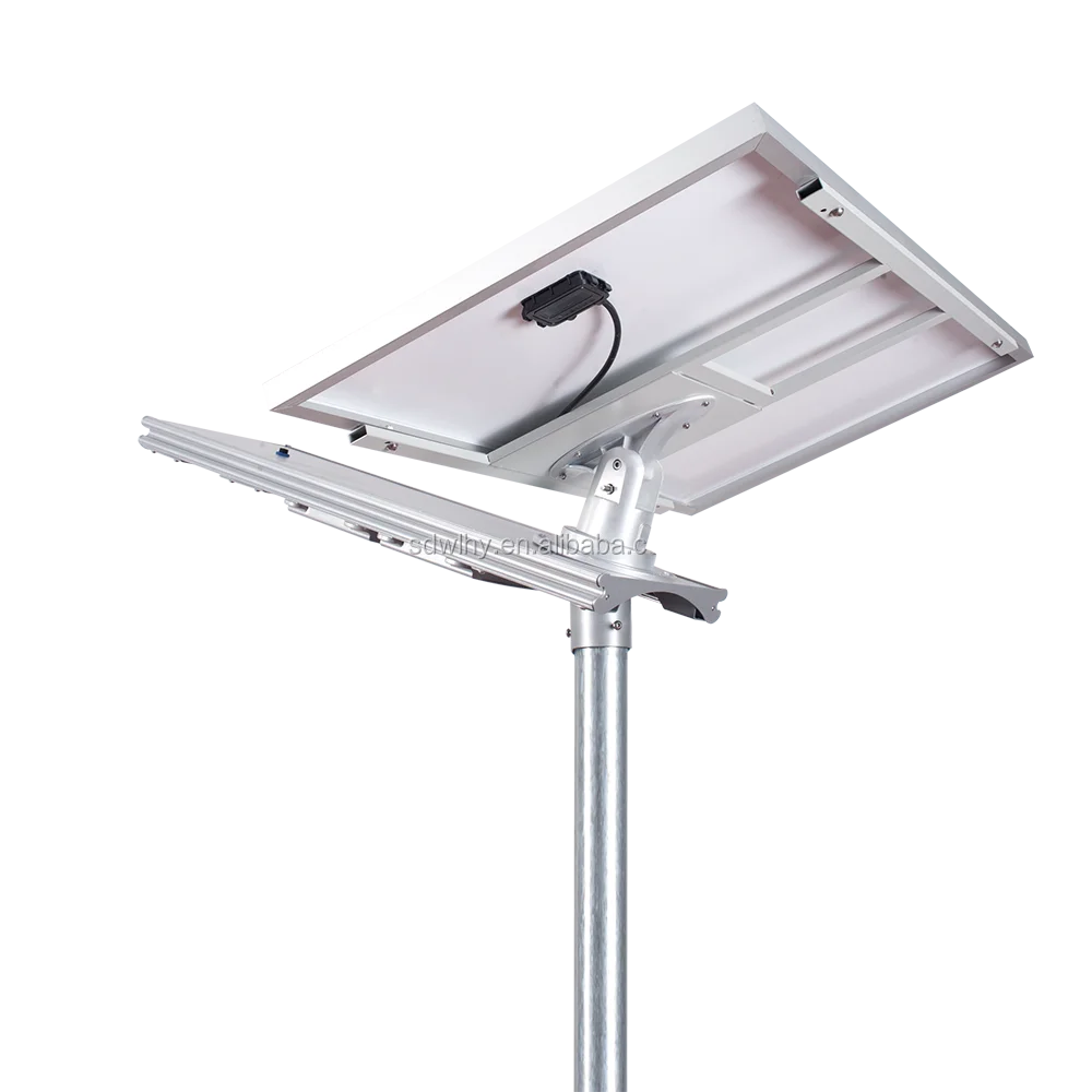 60W Intelligent Outdoor Integrated LED Solar Power Street Light Promotional Product New IP65 Light Grey Solar DC Bridgelux 110