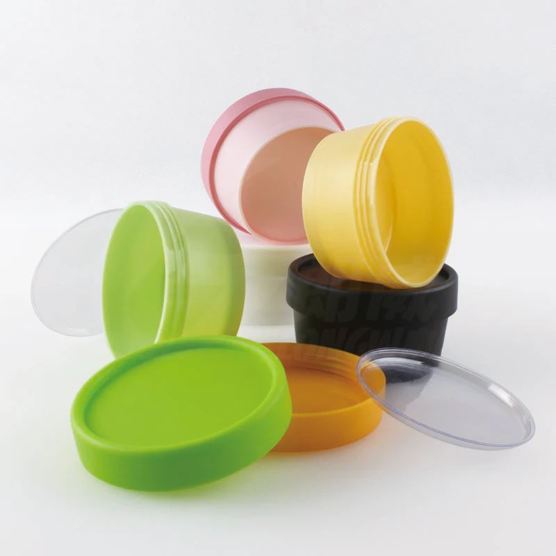 50g 100g 200g Empty Cosmetic Containers Colored Cream Pot Cream Plastic Bottle Jars With Screw Cap Cosmetic Package Can