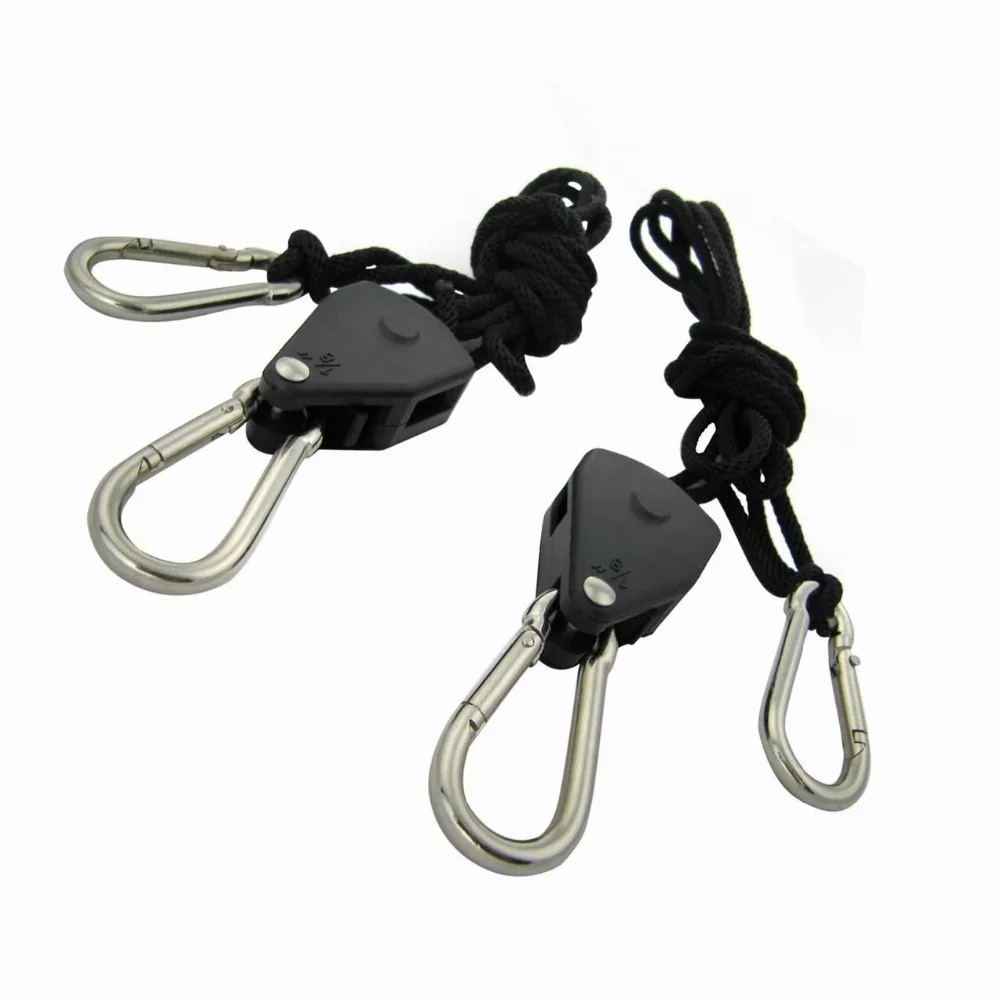 
Adjustable grow light reflector clip hanger rope ratchet 