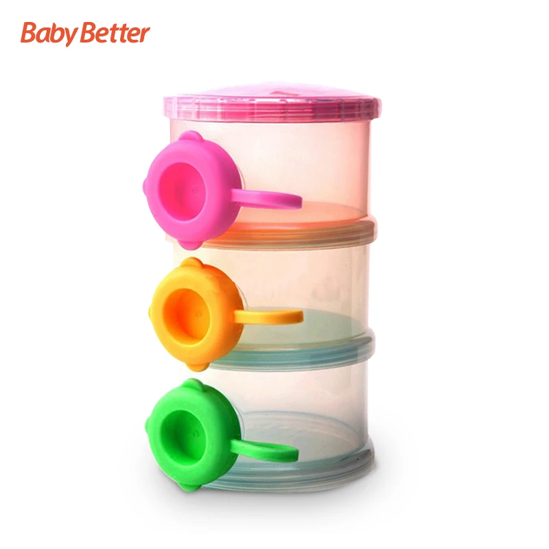 
BPA Free Plastic Baby Food Milk Storage Baby Feeding Case 3 Layers Milk Boxes Container 