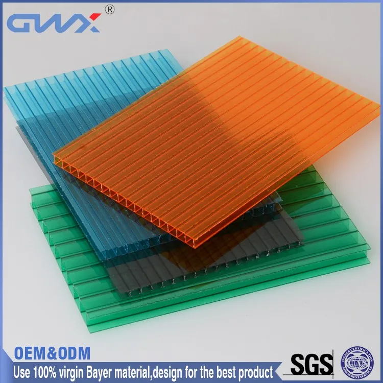 Bayer 12mm Clear Polycarbonate Panel Double Wall Plastic Roof Sheets Greenhouse Plastic