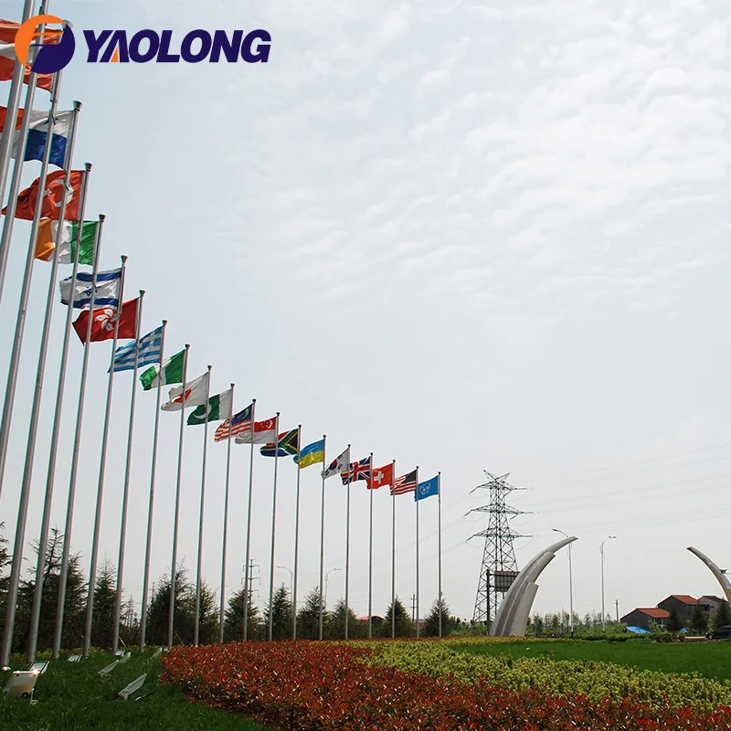 Yaolong 304 Stainless Steel Outdoor Garden Remote Control Flagpole Aluminum Automatic Raise Flag Pole