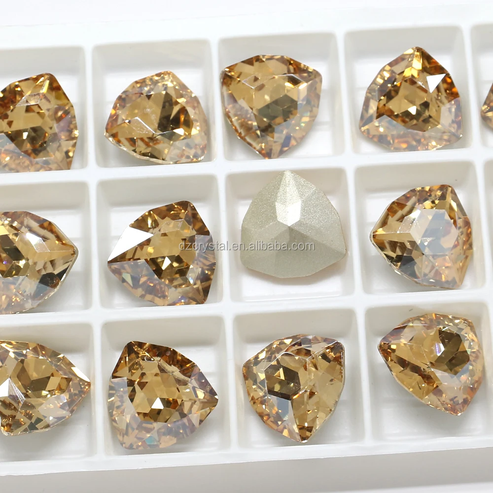 Wholesale Fat Triangle Shape Fancy Crystal Stone Shiny Color For Jewelry Making