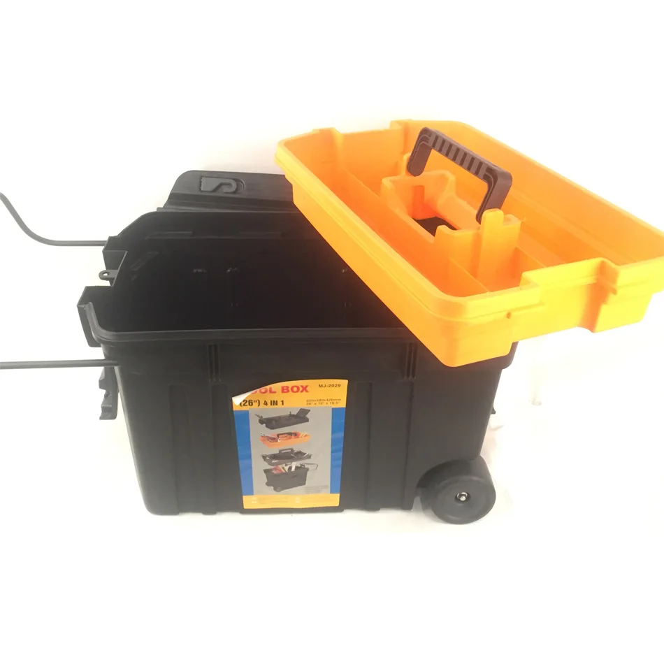 24inch three layers small portable trolley tool box plastic electronic storage toolbox truck