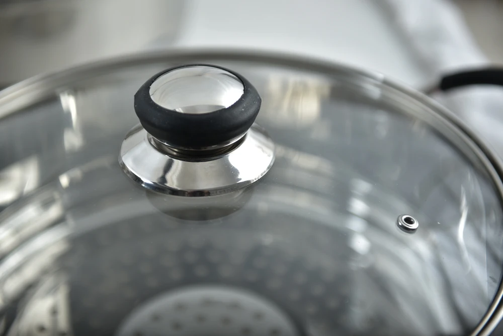 SKU In Stock 28cm 3 Tiers S/S Handle with Silica Gel Steamer Stainless Steel Pot Set LB-1867D