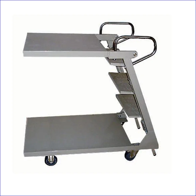Warehouse Steel Safety Rolling Mobile Platform Ladder with Handrails