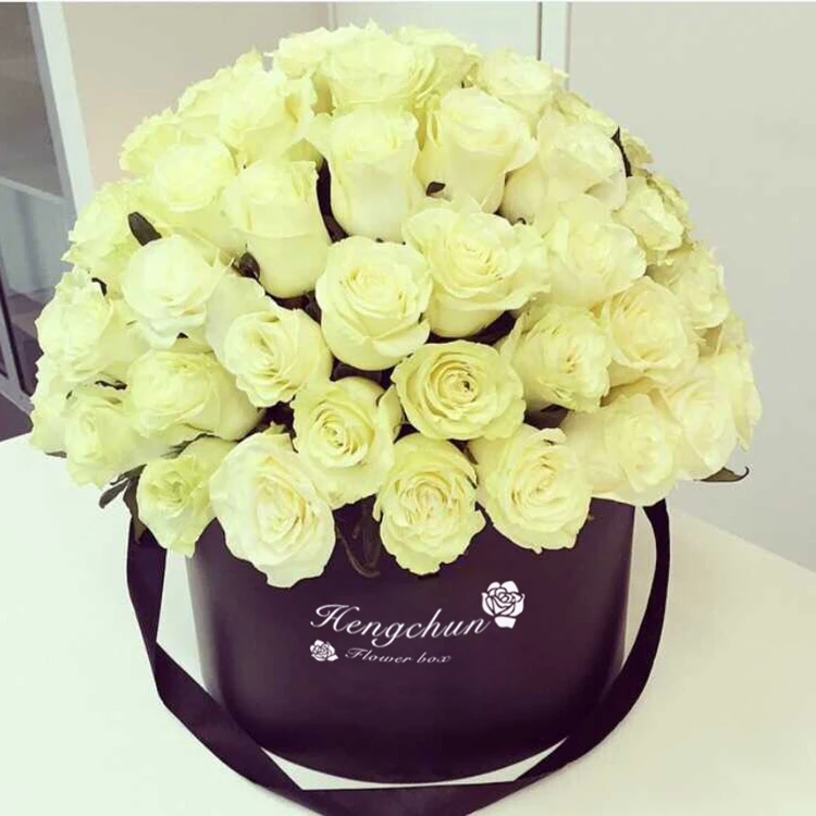 Hot sale luxury flower box packaging cardboard round cylinder paper boxes for flowers