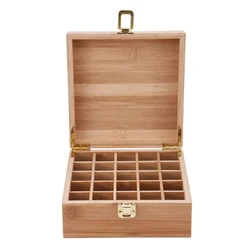 Beautifully 25 bottle wooden essential oil storage organizer box bamboo essential oil box