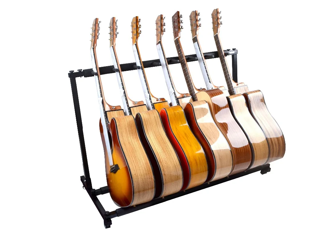 Wholesale 7 pcs multiple acoustic guitar display rack stand (PF-D07)