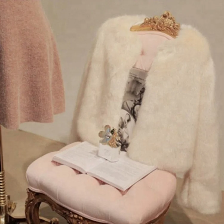 
wholesale faux short fur jackets kids girls winter warm coat 