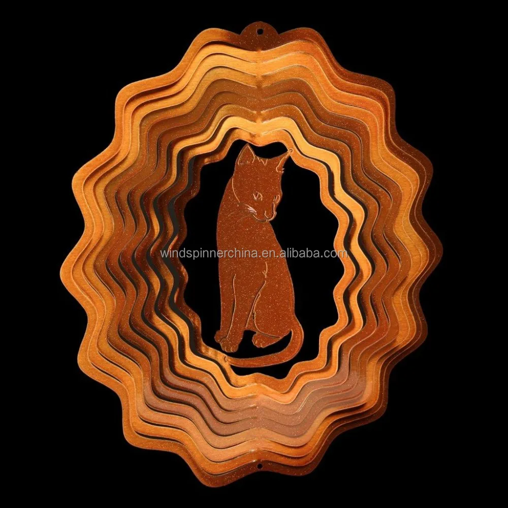 
Whole slae stainless steel wind spinner-Cat 