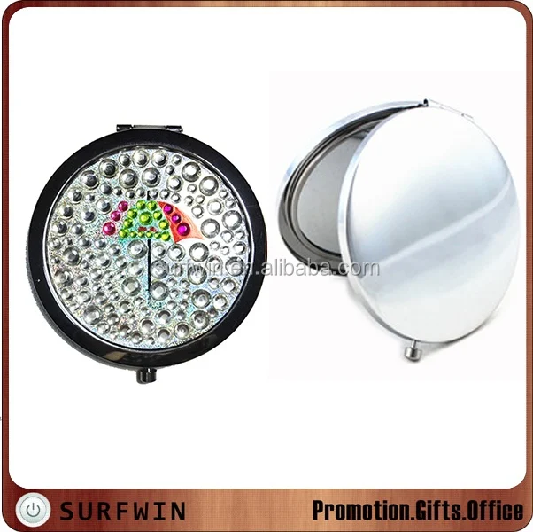 round compact mirror/pocket mirror/cosmetic mirror with acrylic stone