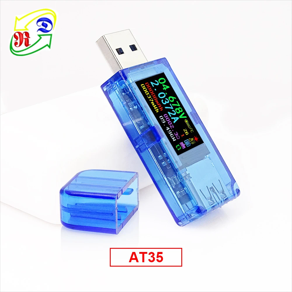 RD AT35 USB 3.0 5 digits LCD display voltmeter ammeter multimeter voltage current meter battery load cable tester
