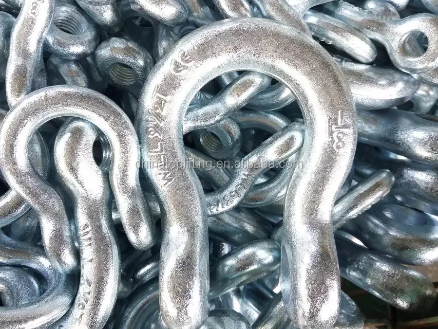 Manufacturer Standard Forged Galvanized Chain shackle/dee shackle with bolt