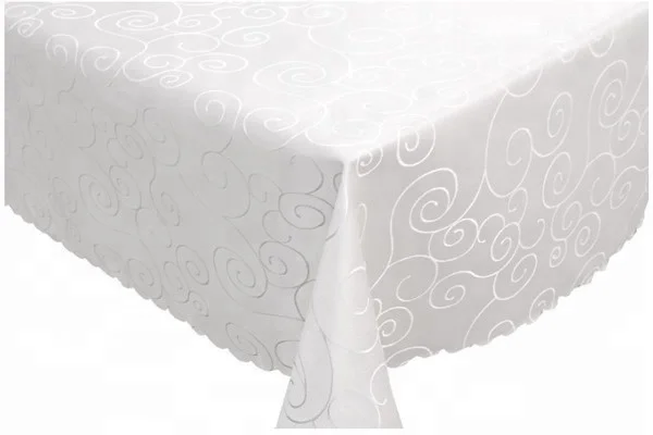 polyester table cloth tablecloth for wedding or kitchen table cover made in China