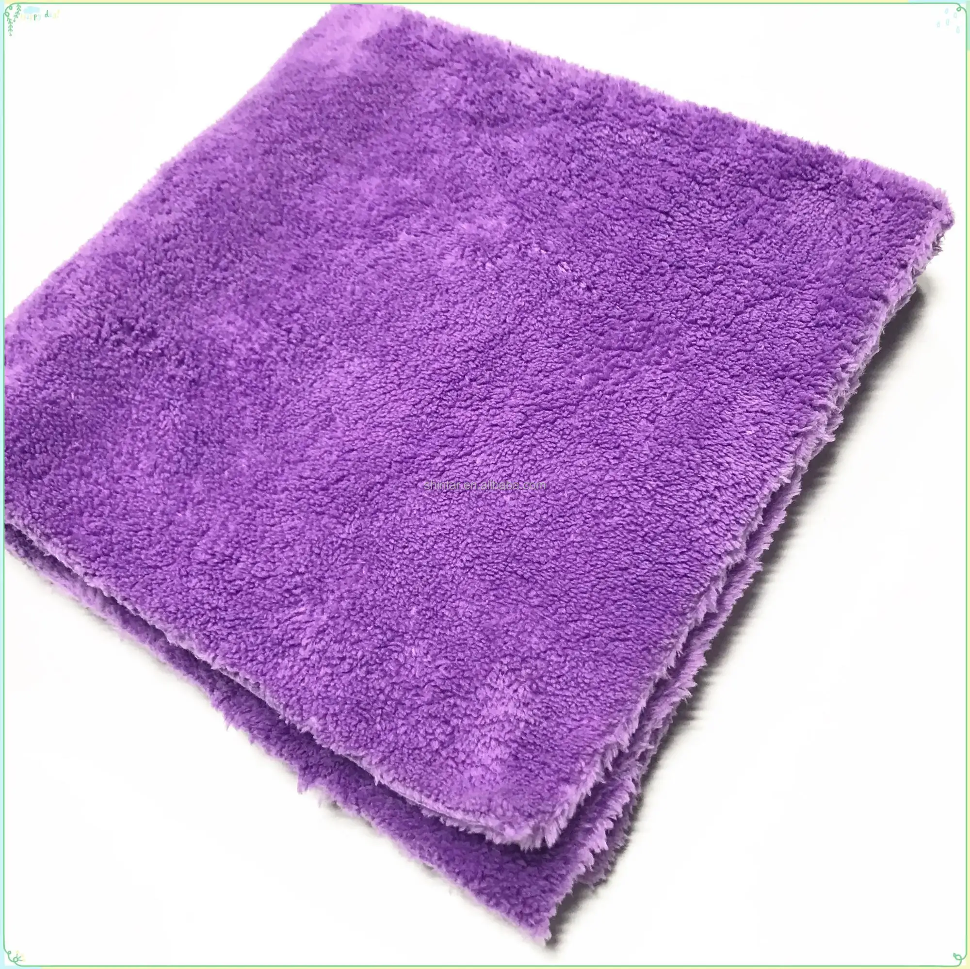 
40x40cm, edgeless long pile soft coral microfiber cleaning cloth(ultrasonic cut) 