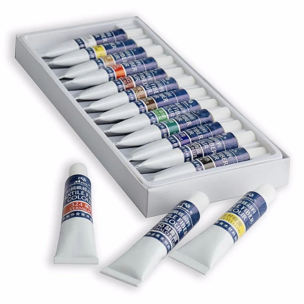 Madisi Wholesale Professionals Non-toxic Portable 12 Color 12 Ml Acrylic Fabric Paint Set