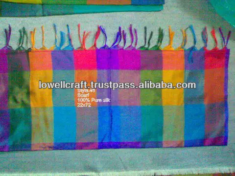 100% Pure silk scarf geometric  handloom pure Banarasi silk brocade stole complete with zari tassels
