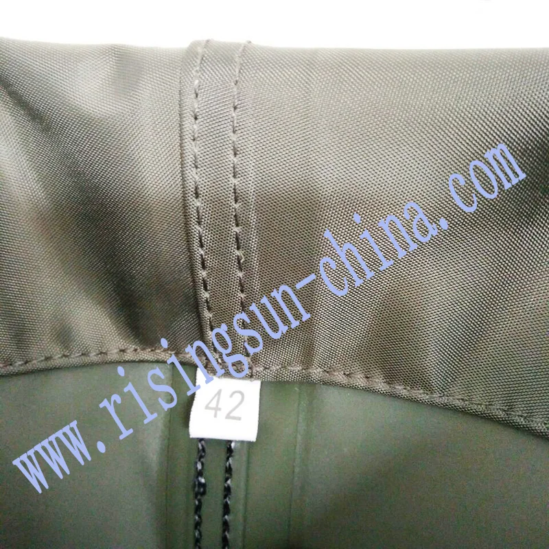 Risingsun Waterproof Nylon PVC coma Wader Women Fishing Wader Suspender with PVC Fishing Boots Adult Sportswear