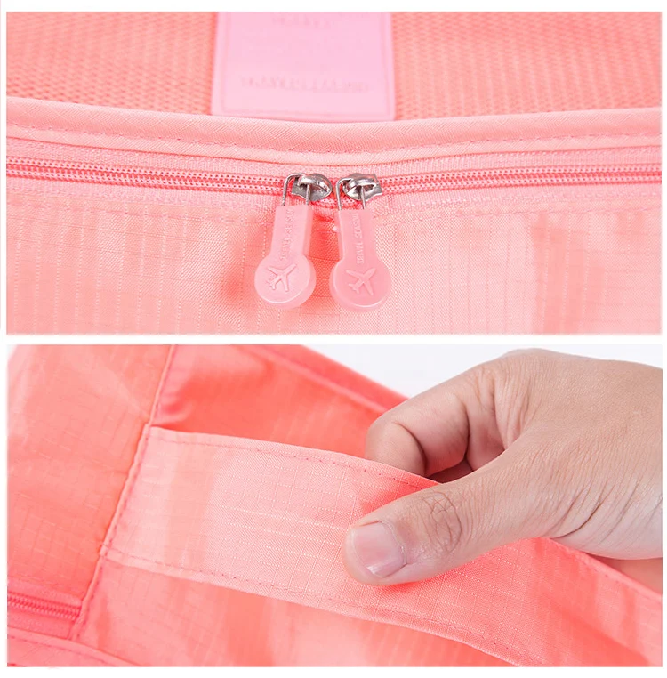 Multifunctional portable 6  pcs sets custom packing cubes travel luggage and makeup bags for women