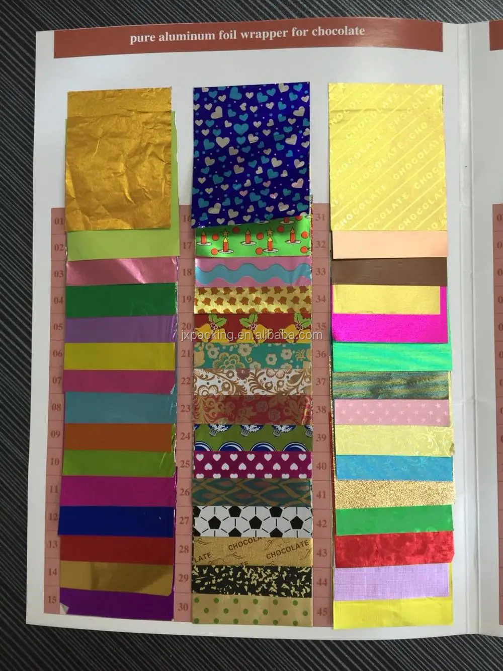 colored  chocolate aluminum foil sheet