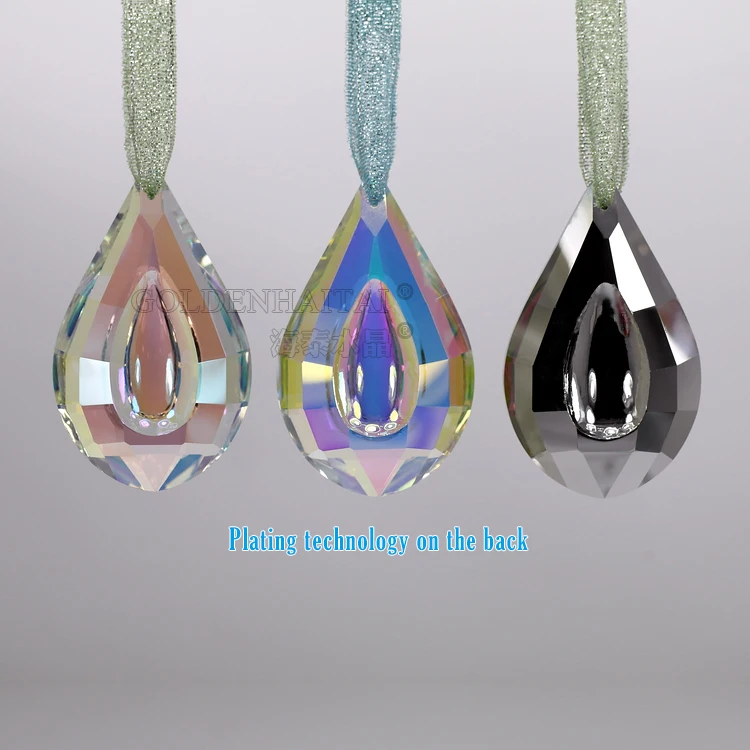 Goldenhaitai 76mm K9 Crystal Rainbow Prism for chandelier Lighting lamp accessories Jewelry Pendant 7890