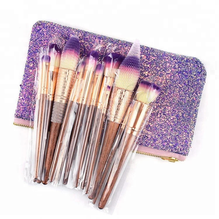 
Hot selling 17 pcs new makeup brush supplier private label glitter bag makeup brush 