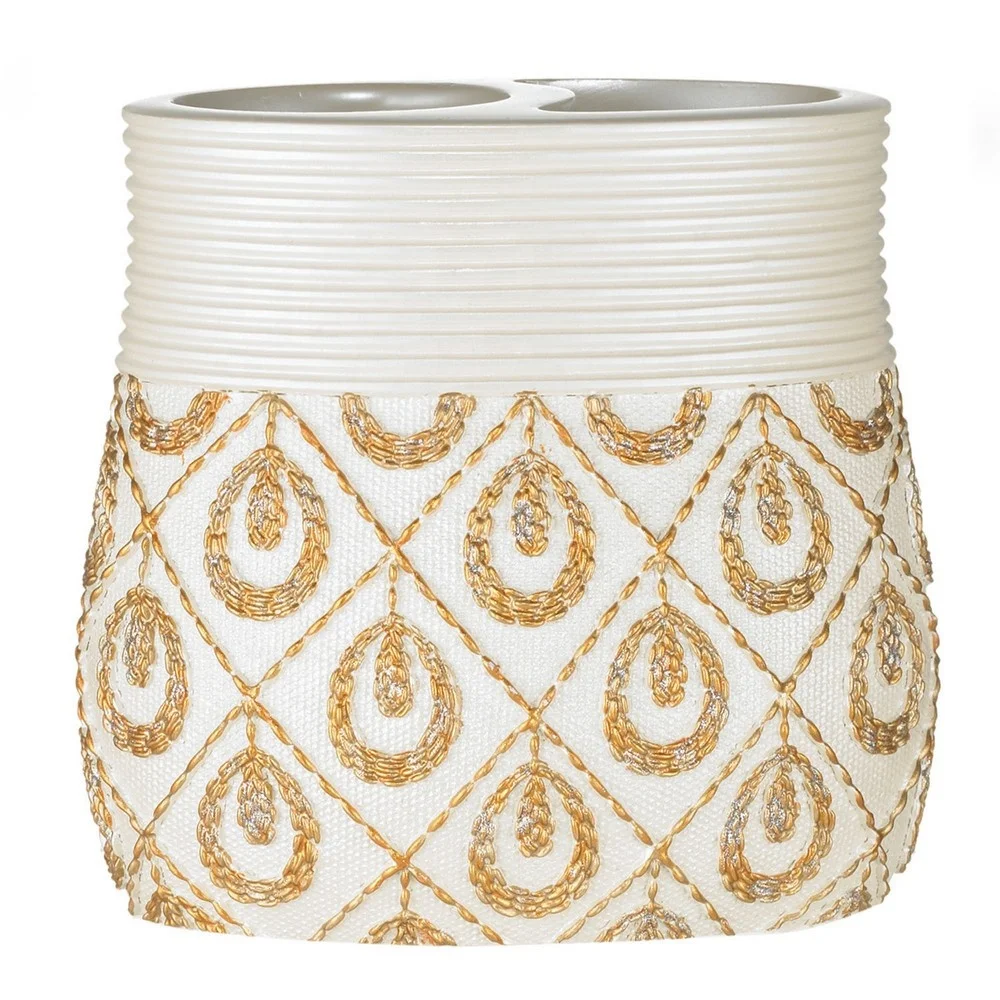 Home Goods Modern Kids Luxury Bathroom Toilet Decor Polyresin 6 Piece Bath Accessories Set in Gold for Children Gift Collection