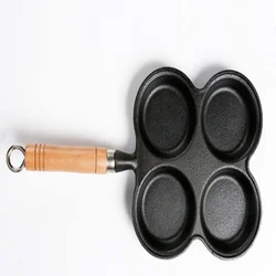 Factory Sell Direct Square Shape 4 cups iron cast non stick omelet frying pan