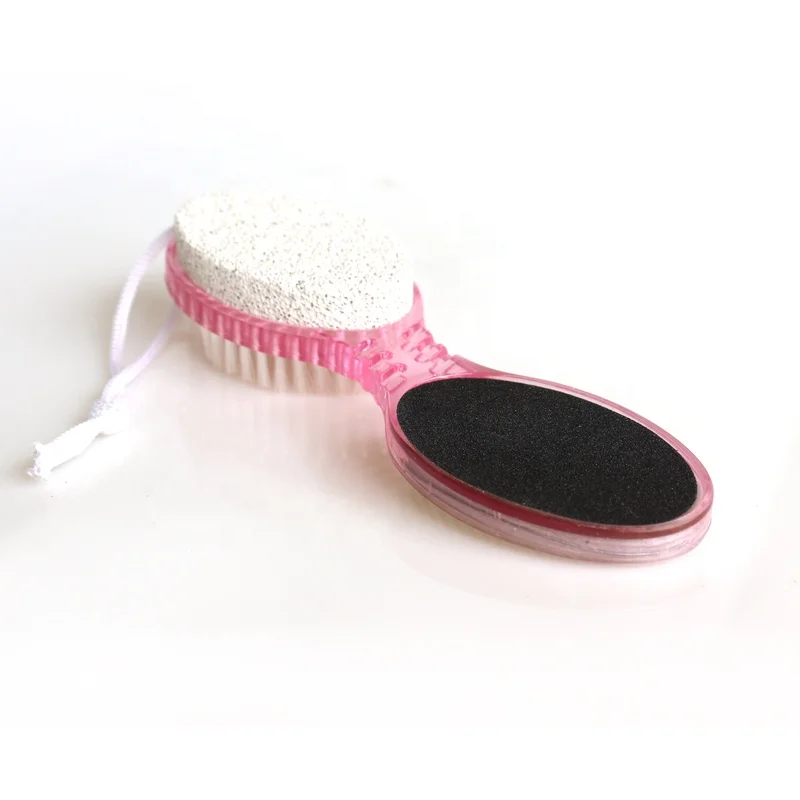 Factory wholesale high quality pink plastic pumice stone dust clean foot file nail brush