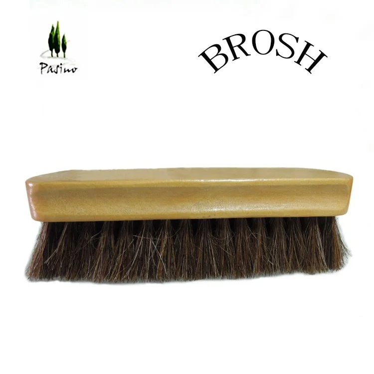 wooden horse hair brush shoe cleaning brush