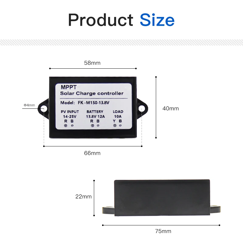 150W MPPT SOLAR CHARGE CONTROLLER 10A 13.8v 99% EFFICIENCY