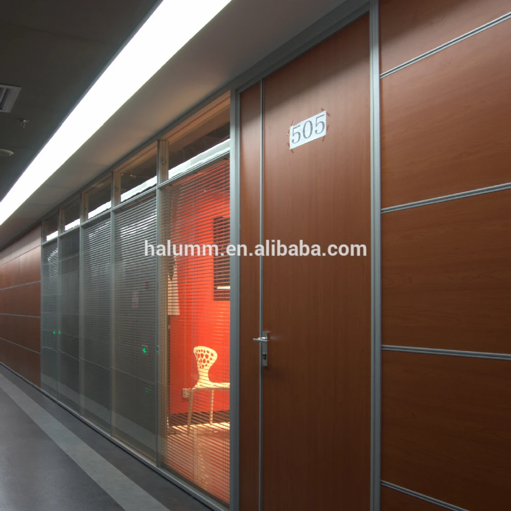 halumm office partition Modular full height double glass and hotel door for partition wall