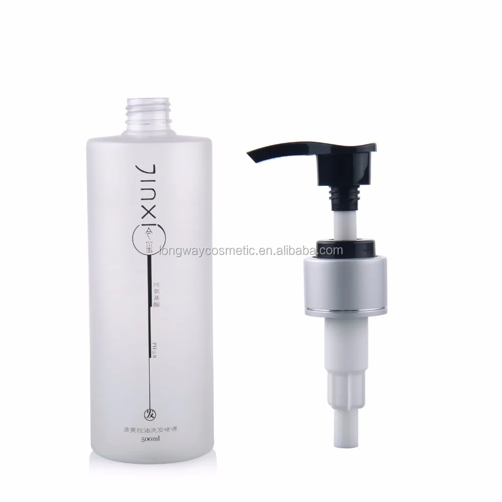 
500ml Plastic PET Empty Shampoo Bottle with Hand Lotion Pump Dispenser 