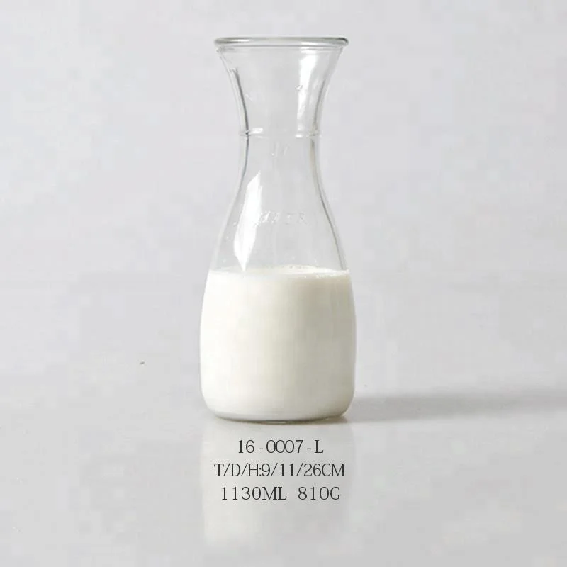 1L glass water milk botte carafe