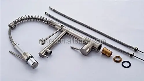 
No.K054B Desk Mounted Brushed Kitchen Mixer Tap, Brass LED Kitchen Tap 