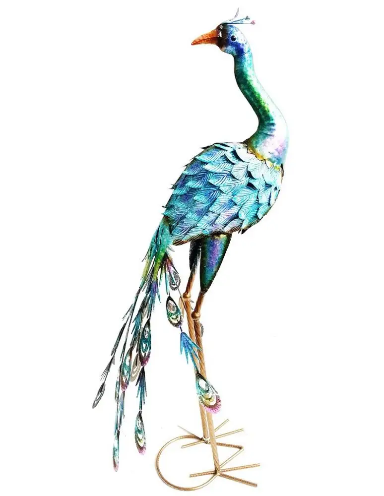 outdoor sculpture craft resin metal garden Decorative Peacock Statue