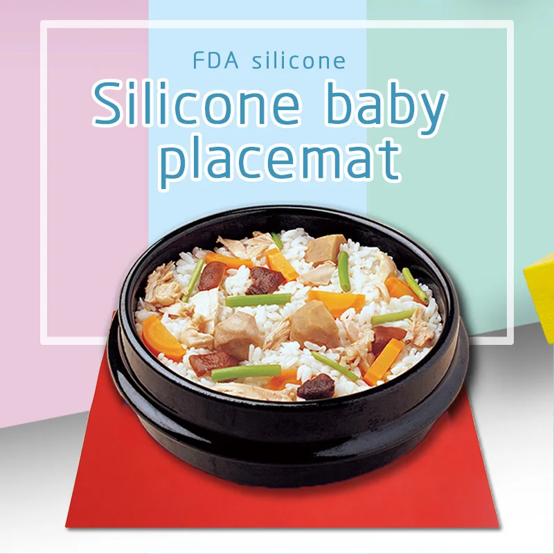 silicone insulation rubber baking mat certificate  baby silicon plastic dining table mat for kitchen kids placemat