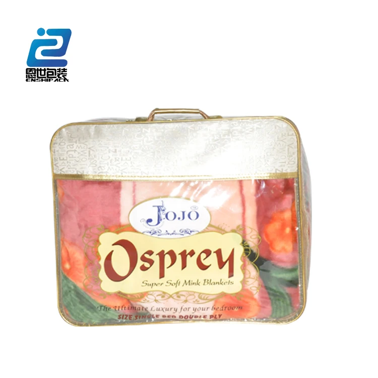 plastic quilt bags pillow bags with zipper pvc material sew with non woven fabric for rug bed sheet pillow packing