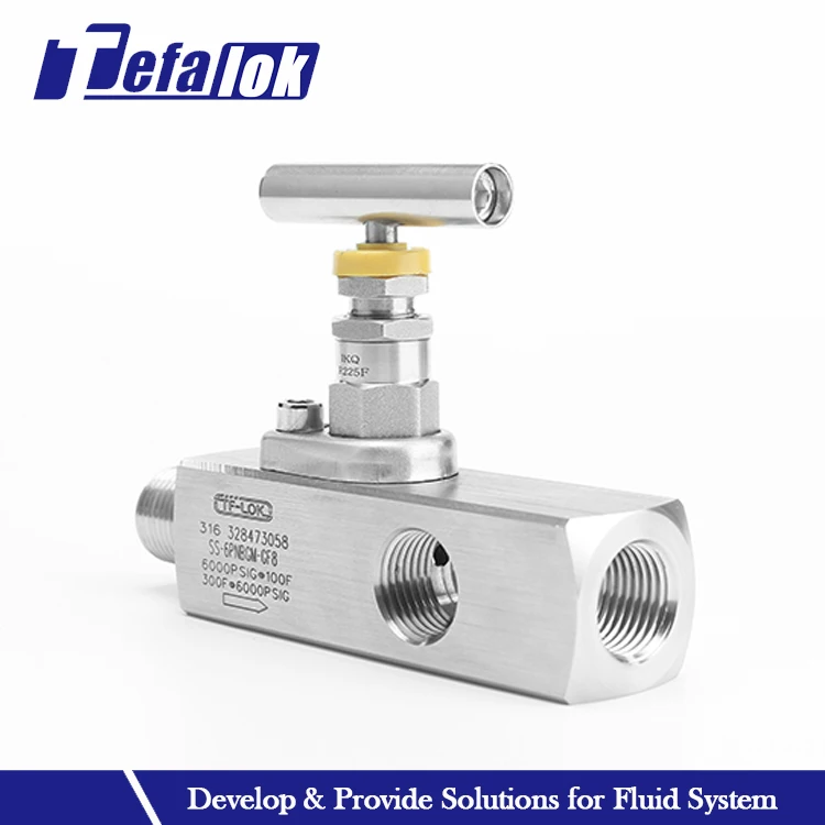 10000psi Oil Gas Thread Gauge Valve Stainless Steel 1/2 NPT Male Thread Standard Needle Gauge Valves