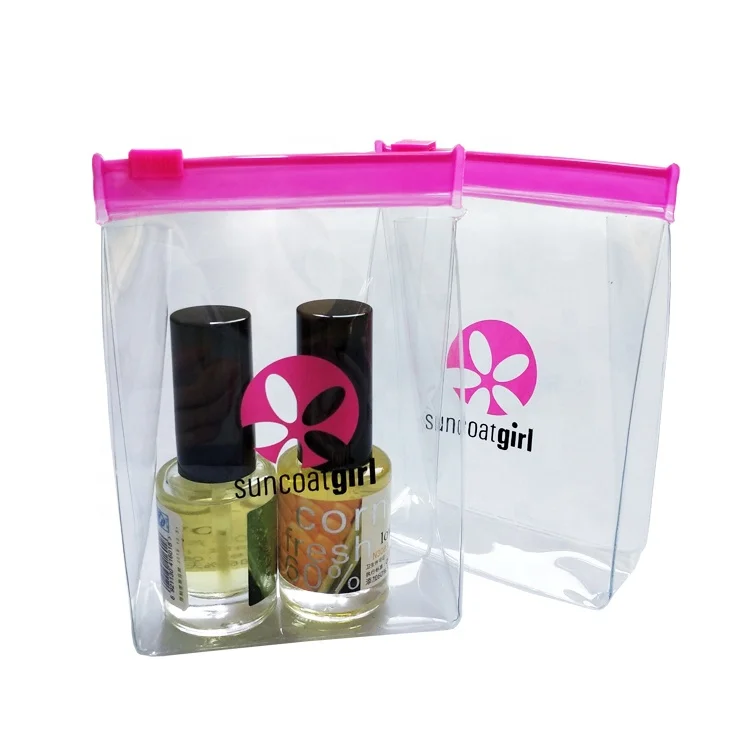 New Design Fashion Clear PVC Zipper Nail Polish Pouch Bag for Children