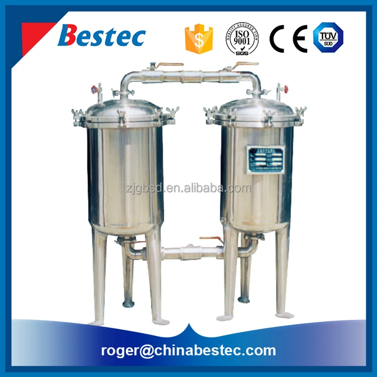 
Food grade stainless steel double filter for fruit juice drink plant 