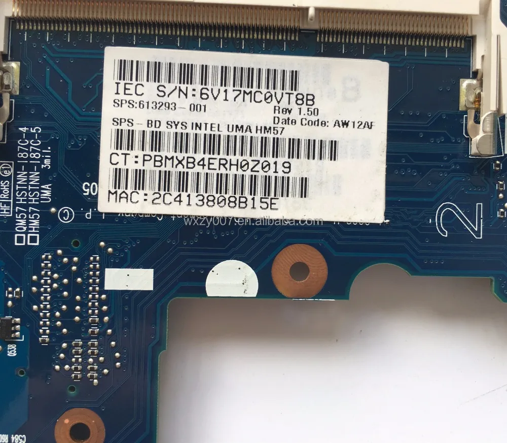 For HP 6450B 6550B Laptop Motherboard 613293-001 HM57 DDR3 MainBoard Full Tested 100%working