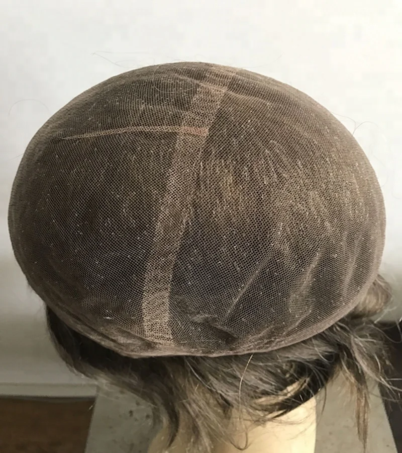 Brown Color Premium Quality European Human Hair Cranial Prosthesis Pieces Full French Lace Entire Men Wigs for Baldness